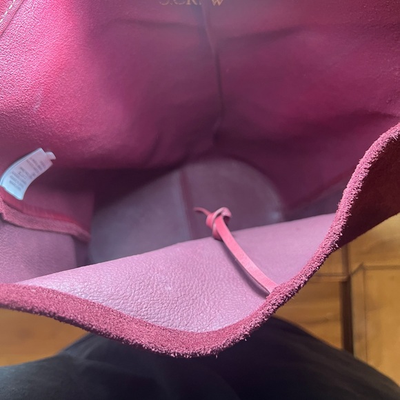 J. Crew Burgundy Berkeley Bucket Bag in suede and leather - Picture 3 of 4